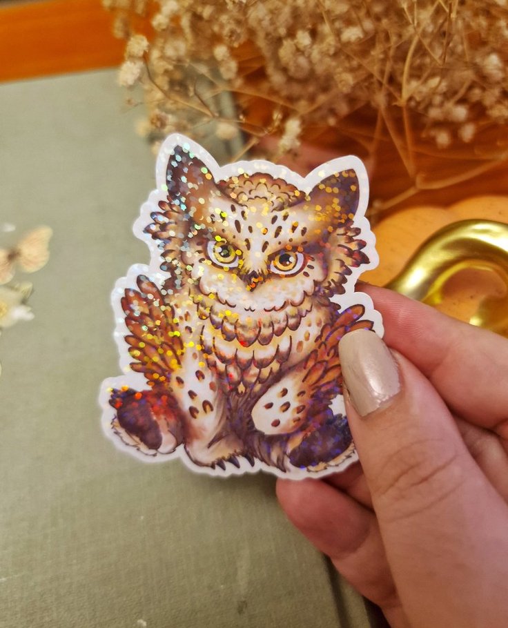 Owlbear glossy vinyl sticker, dungeons and dragons journal, baldurs gate, cute creature, role playing games, critical role, geek gift