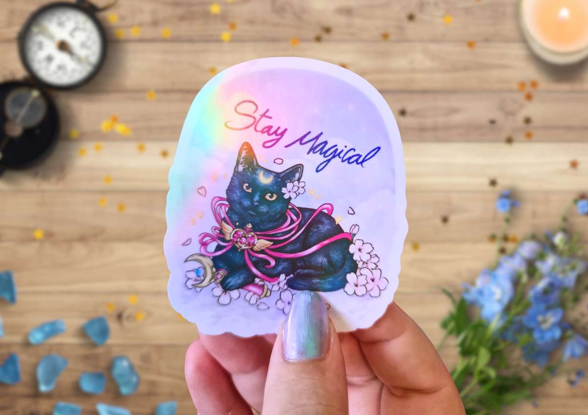 Pegatina holográfica Luna de Sailor Moon | Stay Magical | Fanart Magical Girl