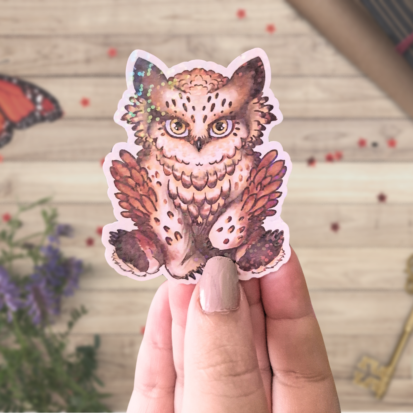 Owlbear glossy vinyl sticker, dungeons and dragons journal, baldurs gate, cute creature, role playing games, critical role, geek gift