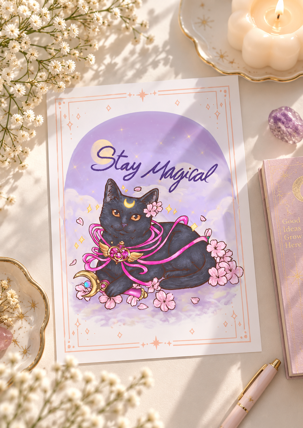 Lámina A5 Luna de Sailor Moon “Stay Magical” | Ilustración Magical Girl