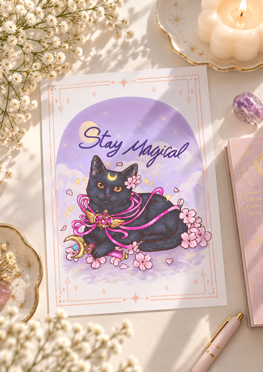 Lámina A5 Luna de Sailor Moon “Stay Magical” | Ilustración Magical Girl