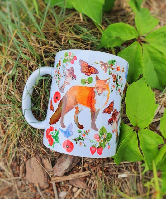 Colorful Ceramic Mug - Cottagecore Watercolor | Spring and Woodland Animals