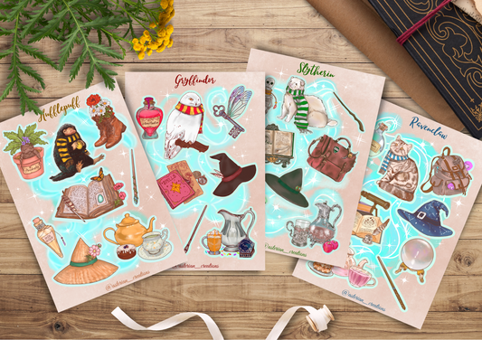 Hogwarts Four Houses Sticker Sheet