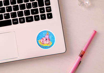 Adorable and brave rain frog glossy sticker | Bullet Journal, Scrapbooking decoration, cozy nature and fairy tales.