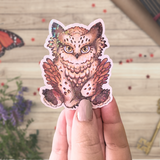 Owlbear glossy vinyl sticker, dungeons and dragons journal, baldurs gate, cute creature, role playing games, critical role, geek gift